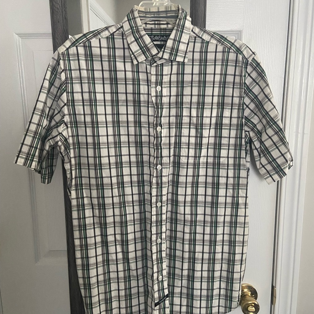 Vintage Ecko Unltd Men's Green Plaid Shirt